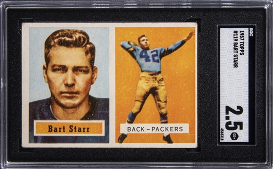 1957 Topps #119 Bart Starr Rookie Card - SGC GD+ 2.5